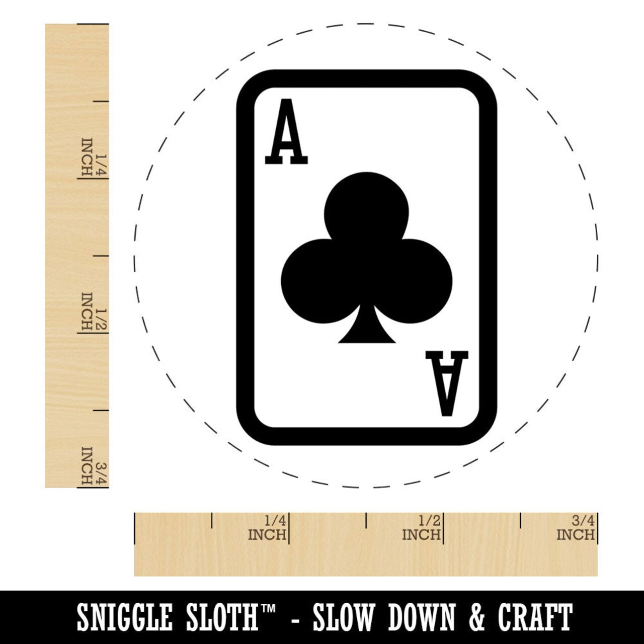 Playing Card Ace of Clubs Rubber Stamp for Stamping Crafting Planners